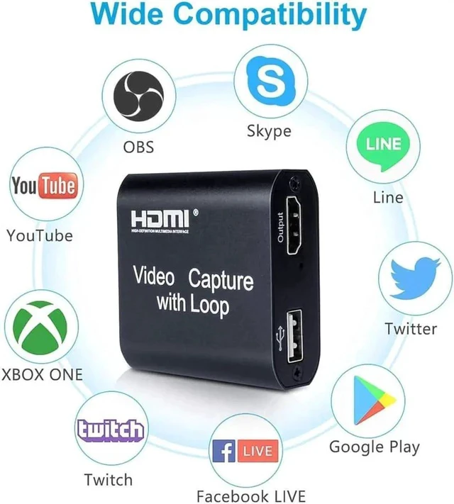 Alt view image 7 of 7 - Audio Video Capture Cards, 1080P 60FPS Game Video Capture Card Device, Live Stream and Record for Switch/X-1/360/ PS4/3/Wii U/Wins/Linux/Mac