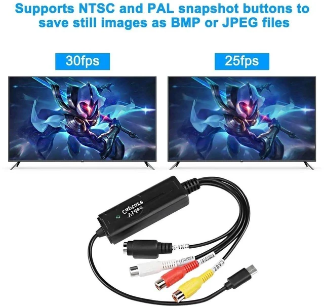 Alt view image 5 of 7 - RCA AV to USB C Converter - 1 Channel AV NTSC PAL Video S Video/Composite to USB Converter for Mobile Phone/PC