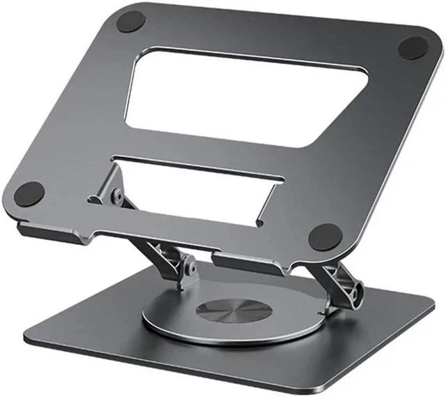 Main image of Swivel Adjustable Laptop Stand, Aluminum Laptop Riser, Multi-Angle Height Adjustable Computer Stand Desktop Holder Compatible with Mac MacBook Pro Air, XPS, (10-17"),Gray