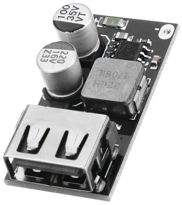 Alt view image 2 of 3 - 2PCS DC-DC Power Buck Module 6V-32V12V24V to QC3.0 Fast Charging Single USB Charging Converter Board