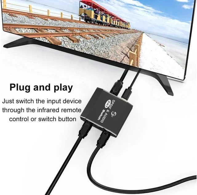 Alt view image 2 of 7 - Optical Audio Switcher 3x1, Digital Optical Switch 3 in 1 Out, Toslink Optical Cable Splitter 3 Input 1 Outport, Support LPCM2.0 / DTS / Dolby Digital for PS3 Blue-Ray DVD HDTV