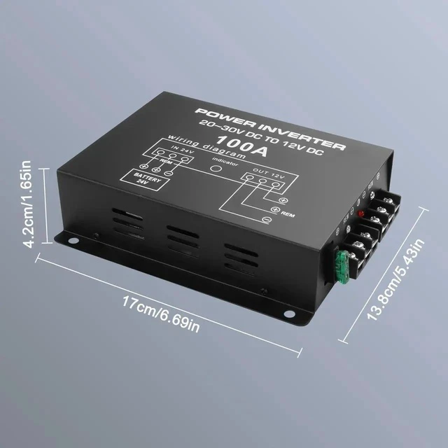 Alt view image 3 of 7 - DC 24V to 12V Step-Down Voltage Converter - 100A, 1200W DC Buck Module Adapter - Car Truck Vehicle Power Supply - 1 Pcs