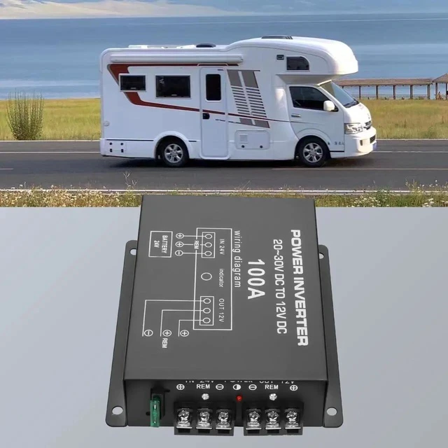Alt view image 7 of 7 - DC 24V to 12V Step-Down Voltage Converter - 100A, 1200W DC Buck Module Adapter - Car Truck Vehicle Power Supply - 1 Pcs