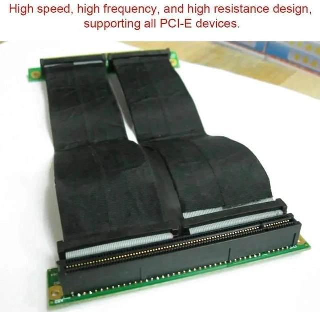 Alt view image 2 of 3 - 15cm PCIe x16 Flexible Riser Extension Cable Adapter for 1U 2U Rack Servers & Mini DIY PC Builds