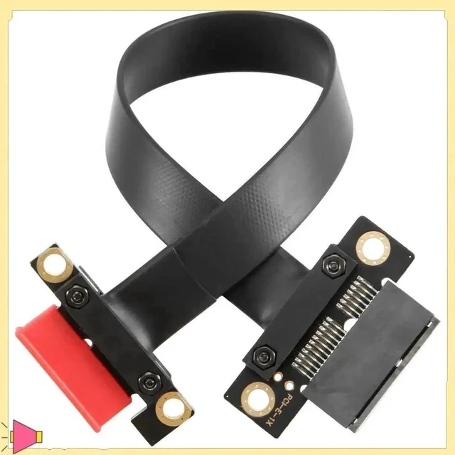 Alt view image 3 of 4 - PCIe 1X to 1X Slot Riser Extension Card, Gold-Plated PCI Express X1 Ribbon Cable Adapter for BTC Mining Machine