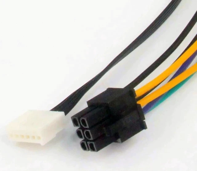 Alt view image 6 of 6 - ATX 24pin to Motherboard 2-port 6pin Adapter Power Supply Cable Cord for HP Z220 Z230 SFF Mainboard Server Workstation 30cm Cord