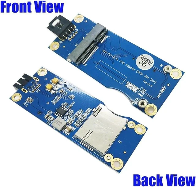 Alt view image 4 of 5 - Mini PCI-E PCI Express Wireless to USB Riser SIM Card Slot WWAN LTE Module Adapter Converter Card 9Pin USB Cable PC Components