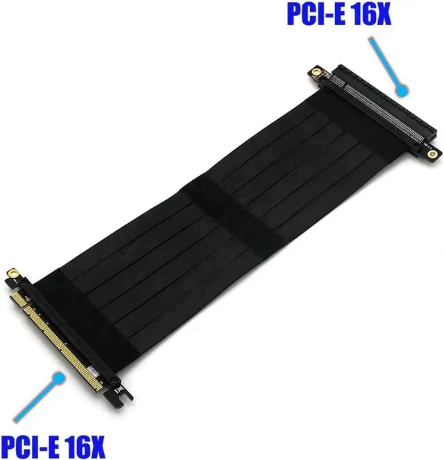 Alt view image 4 of 6 - PCI Express 3.0 High Speed 16x Flexible Cable Riser Card Extension Port Adapter Graphics video Card extend cord Cable for Mining