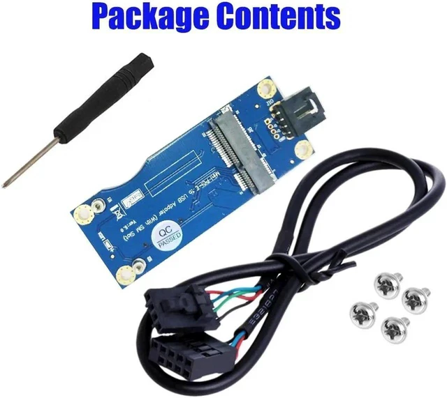 Alt view image 5 of 5 - Mini PCI-E PCI Express Wireless to USB Riser SIM Card Slot WWAN LTE Module Adapter Converter Card 9Pin USB Cable PC Components