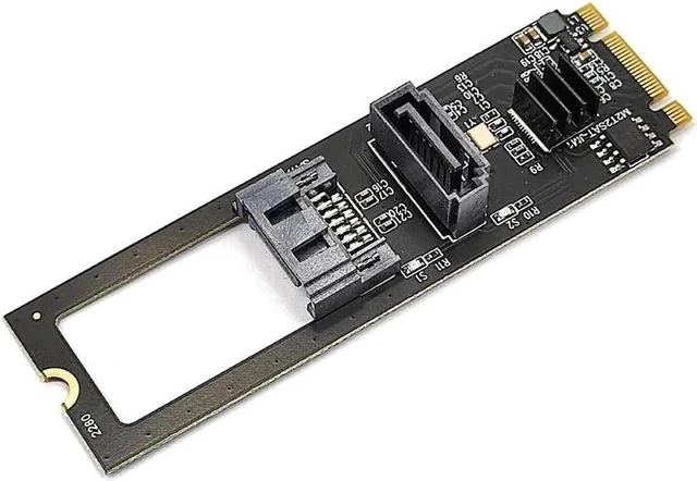 Alt view image 4 of 5 - M2 NGFF NVME to SATA 3.0 6G Expansion Card M.2 Key-M PCIE NVME to SATA Hard Disk Drive Converter Riser Card JMB582 PCIE 3.0 Chip