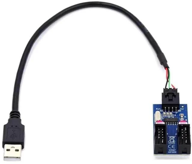 Main image of 1 to 2 Out USB 2.0 Motherboard Header Splitter Cable, 10Pin Internal Header to Dual Type-A Female Port Multiplier Hub Adapter for PC Front Panel
