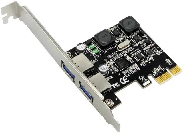 Alt view image 2 of 5 - USB 3.0 PCI-E Expansion Card External 2 Port USB3.0 PCIe Card with 2 Power Module NEC Chip for Desktop PC Computer