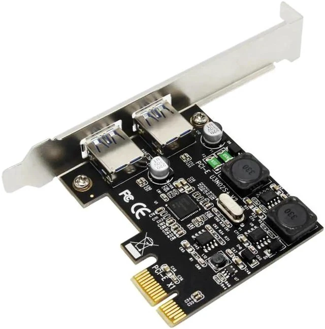 Alt view image 4 of 5 - USB 3.0 PCI-E Expansion Card External 2 Port USB3.0 PCIe Card with 2 Power Module NEC Chip for Desktop PC Computer