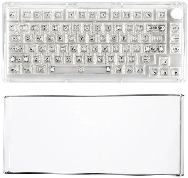 Alt view image 2 of 2 - Phantom 81 V3 75% Upgraded Crystal Gasket Mechanical Keyboard with Acrylic Transparent Keyboard Dust