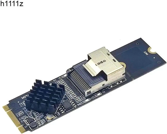 Alt view image 4 of 4 - M.2 NVME to Mini SAS SFF-8087 Expansion Card Support 4 Port SATA3.0 6Gbps HDD SSD SATA Controller SFF8087 to M2 NVME Adapter