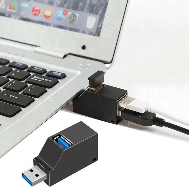 Alt view image 7 of 7 - USB 3.0 HUB Adapter Extender Mini Splitter Box 3 Ports for PC Laptop Mobile Phone High Speed U Disk Reader