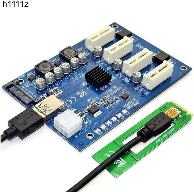Main image of M.2 NGFF PCI-E PCI Express Extender Riser Card Adapter 4 PCI-E slot adapter PCIe Port Multiplier PCIE Express Card For Mining