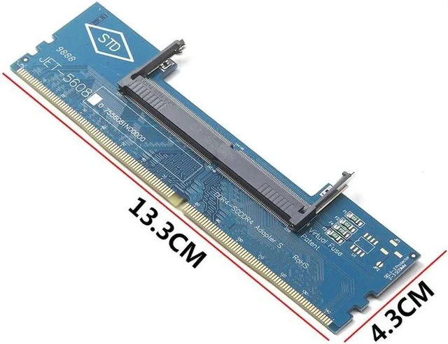 Alt view image 4 of 4 - Computer Components DDR4 Laptop SO-DIMM to Desktop DIMM Memory RAM Connector Adapter Desktop PC Memory Cards Transfer Adaptor