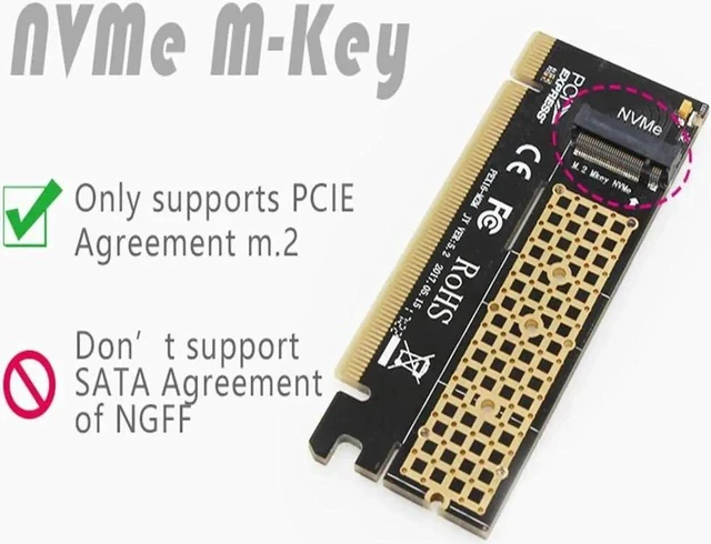 Alt view image 3 of 5 - M.2 NVMe SSD Adapter M2 to PCIE 3.0 X16 Controller Card M Key Interface Support PCI Express 3.0 x4 2230-2280 Size M.2 FULL SPEED