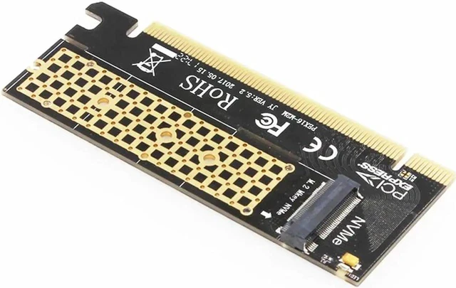 Alt view image 4 of 5 - M.2 NVMe SSD Adapter M2 to PCIE 3.0 X16 Controller Card M Key Interface Support PCI Express 3.0 x4 2230-2280 Size M.2 FULL SPEED