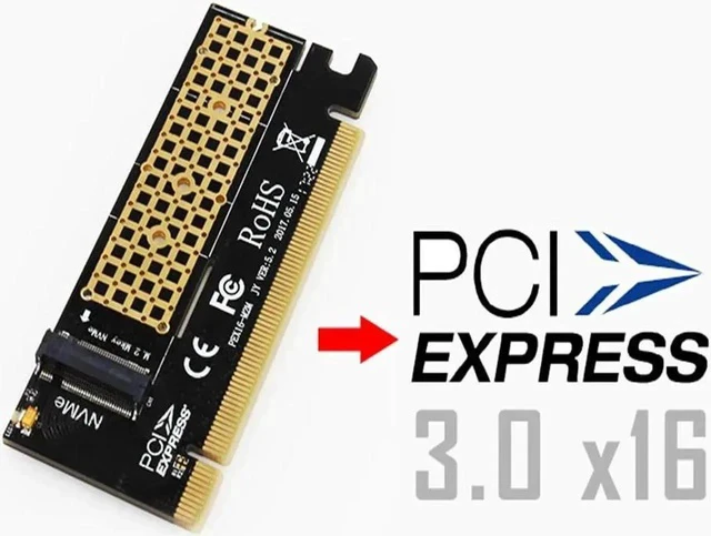 Alt view image 5 of 5 - M.2 NVMe SSD Adapter M2 to PCIE 3.0 X16 Controller Card M Key Interface Support PCI Express 3.0 x4 2230-2280 Size M.2 FULL SPEED