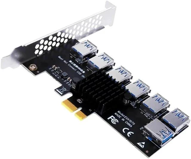 Main image of Gold PCI Express Multiplier Riser PCIE 1 to 7 PCI Express X16 USB Miner Adapter Extender PCI-e Riser For PC Graphics Card Mining