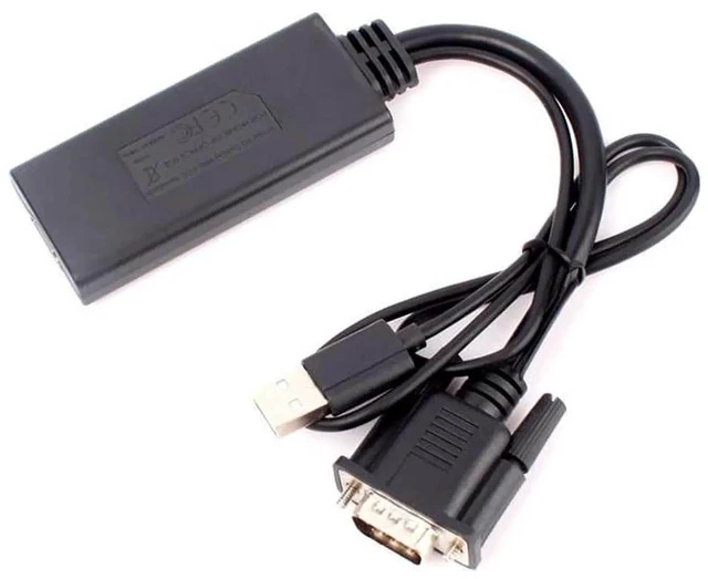Alt view image 4 of 5 - VGA + USB to HD 1080P VGA to HDMl High Definition Converter with Audio Power Supply Adapter Cable