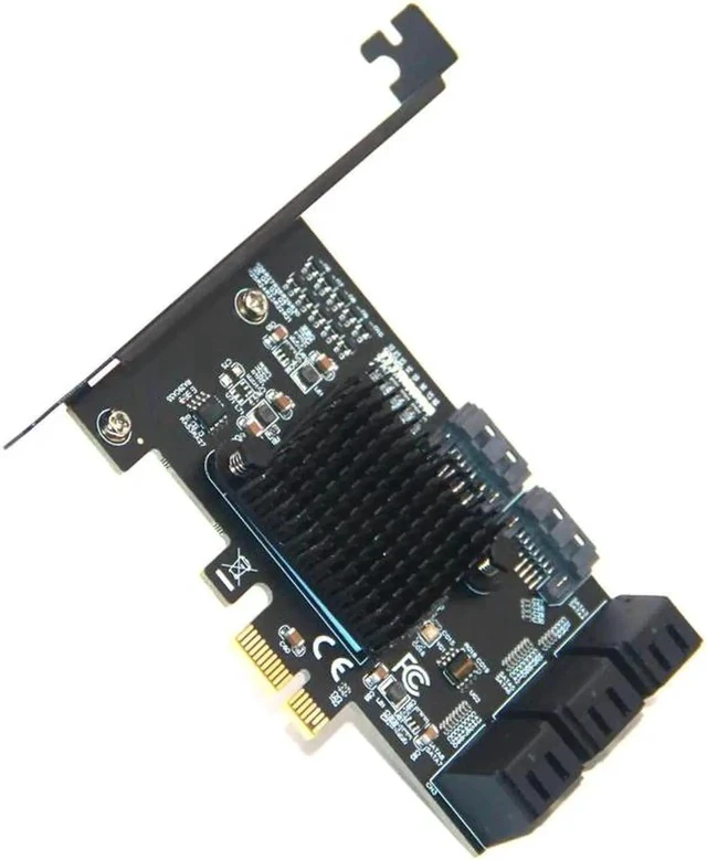Alt view image 3 of 6 - Chi a Mining Riser PCIE SATA Card 8 Port 6Gb SATA3.0 Adapter PCI Express X1 SATA Expansion Card PCI-E to SATA Controller ASM1064