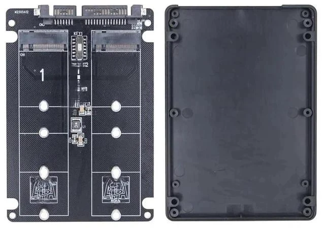 Main image of FOR Dual M.2 to SATA3.0 Adapter M.2 SATA Protocol SSD Adapter 2 Port NGFF M.2 B Key to SATA 3.0 6Gbps M2 to SATA Converter Card Case