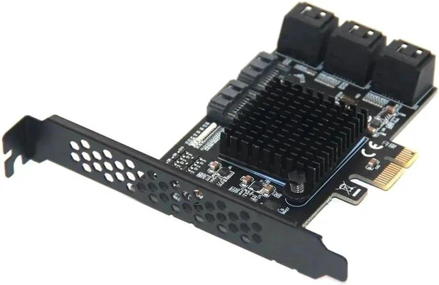 Alt view image 5 of 6 - Chi a Mining Riser PCIE SATA Card 8 Port 6Gb SATA3.0 Adapter PCI Express X1 SATA Expansion Card PCI-E to SATA Controller ASM1064