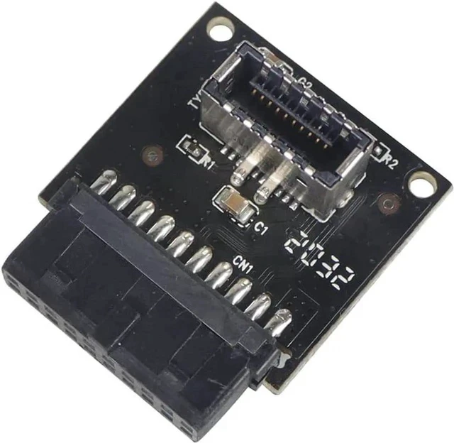 Alt view image 2 of 5 - USB 3.1 Front Panel Socket to USB 3.0 20Pin Header Male Extension Cable Adapter for Motherboard Card 20P USB to Type-E Connector (Black 1piece)