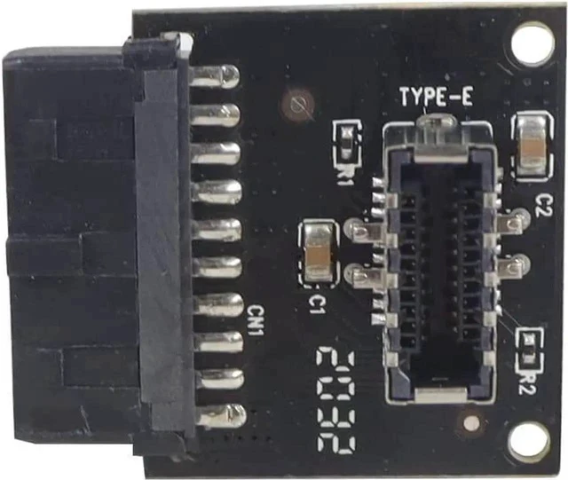 Alt view image 4 of 5 - USB 3.1 Front Panel Socket to USB 3.0 20Pin Header Male Extension Cable Adapter for Motherboard Card 20P USB to Type-E Connector (Black 1piece)
