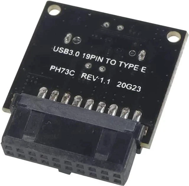Alt view image 5 of 5 - USB 3.1 Front Panel Socket to USB 3.0 20Pin Header Male Extension Cable Adapter for Motherboard Card 20P USB to Type-E Connector (Black 1piece)