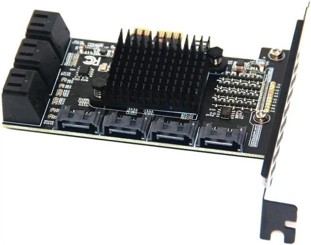 Alt view image 2 of 6 - Chi a Mining 10 Port SATA PCI-E Adapter PCI Express X1 to SATA 3.0 6Gbps Rate Expansion Card Controller with Low Profile Bracket