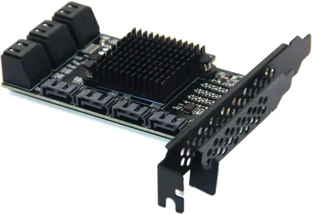 Alt view image 5 of 6 - Chi a Mining 10 Port SATA PCI-E Adapter PCI Express X1 to SATA 3.0 6Gbps Rate Expansion Card Controller with Low Profile Bracket