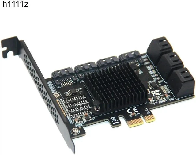 Alt view image 6 of 6 - Chi a Mining 10 Port SATA PCI-E Adapter PCI Express X1 to SATA 3.0 6Gbps Rate Expansion Card Controller with Low Profile Bracket