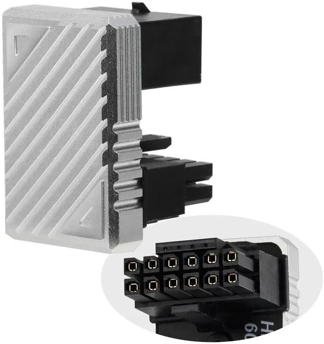 Main image of 180 Degree U-Turn 12VHPWR 16Pin PCIe 5.0 GPU Power Adapter, Silver 12VHPWR Male to Female Angled Connector for RTX 40/50 Series Graphics Card PC Chassis Cable Management