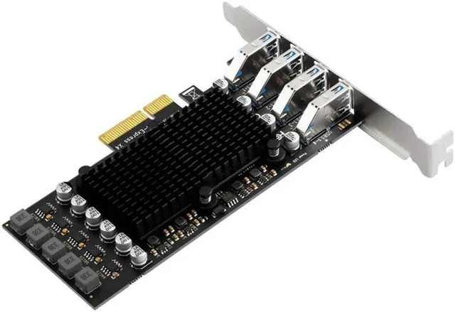 Alt view image 6 of 6 - PCIE USB Card 4 Port USB Multiplier Hub PCI E 4X Express to USB 3.2 Gen2 10G USB3.2 GEN 2 Expansion Card ASM3142 Chip for PC