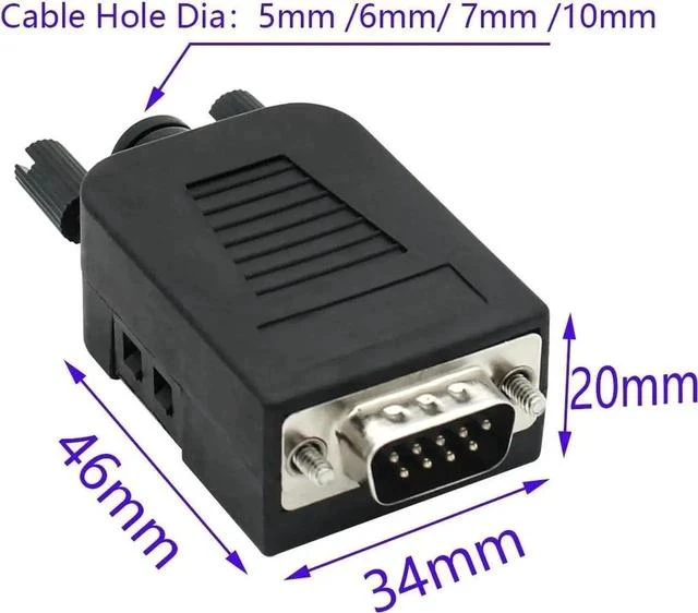 Alt view image 4 of 6 - DB9 RS232 Breakout Terminal Block Module with Housing, Solder-Free D-SUB Female Serial Port to Wiring Terminal Breakout Board Adapter