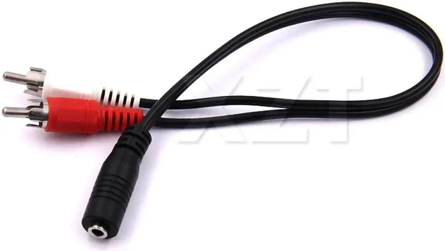 Alt view image 2 of 3 - Universal RCA Cable 3.5mm Jack Stereo Audio Cable Female to 2RCA Male Socket to Headphone 3.5 AUX Y Adapter for DVD Amplifiers