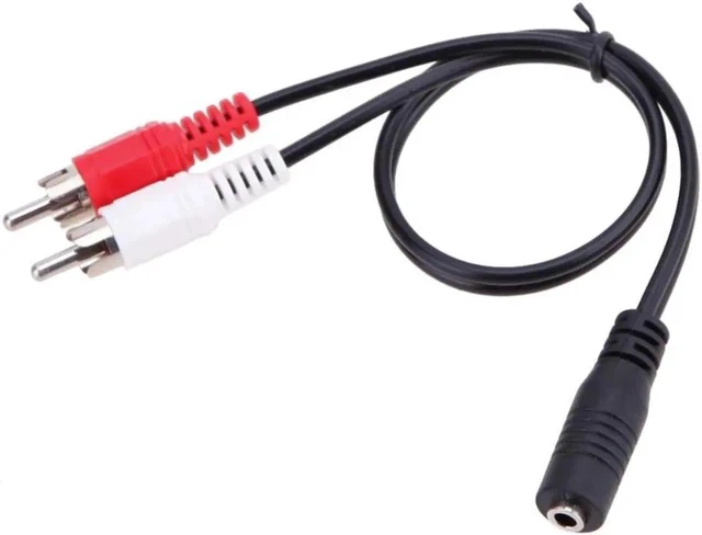 Alt view image 3 of 3 - Universal RCA Cable 3.5mm Jack Stereo Audio Cable Female to 2RCA Male Socket to Headphone 3.5 AUX Y Adapter for DVD Amplifiers