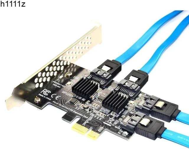 Main image of 4 port SATA 3.0 to PCIe expansion Card PCI express PCI e SATA Adapter PCI-e SATA 3 Converter with Heat Sink for PC IPFS SSD HDD