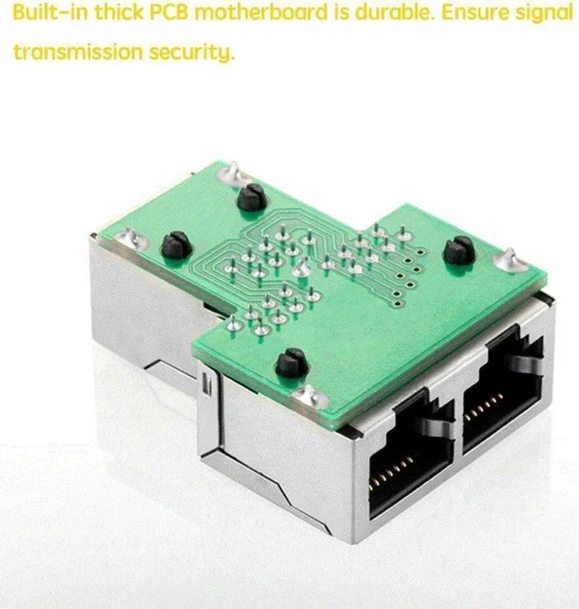 Alt view image 5 of 6 - RJ45 Splitter Adapter, USB 1 to 2 Network Connector Dual LAN Ethernet Socket 8P8C Extender Plug &Cable for Cat5, Cat5e, Cat6, Cat7