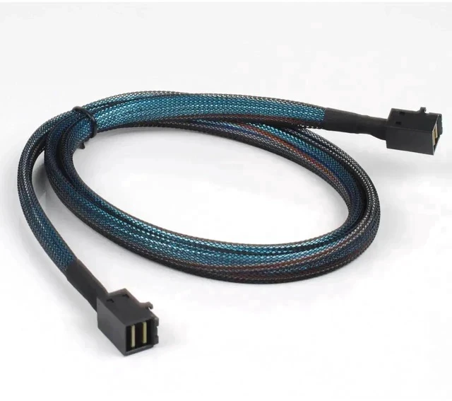 Alt view image 5 of 5 - 3.3FT/1M SFF-8643 Male to Male Internal Mini SAS HD Cable, 12Gbps Shielded Server Interconnect Wire for PCIe RAID Controller, NVMe Hot-Swap Backplane & SAS/SATA HDD SSD RAID Array