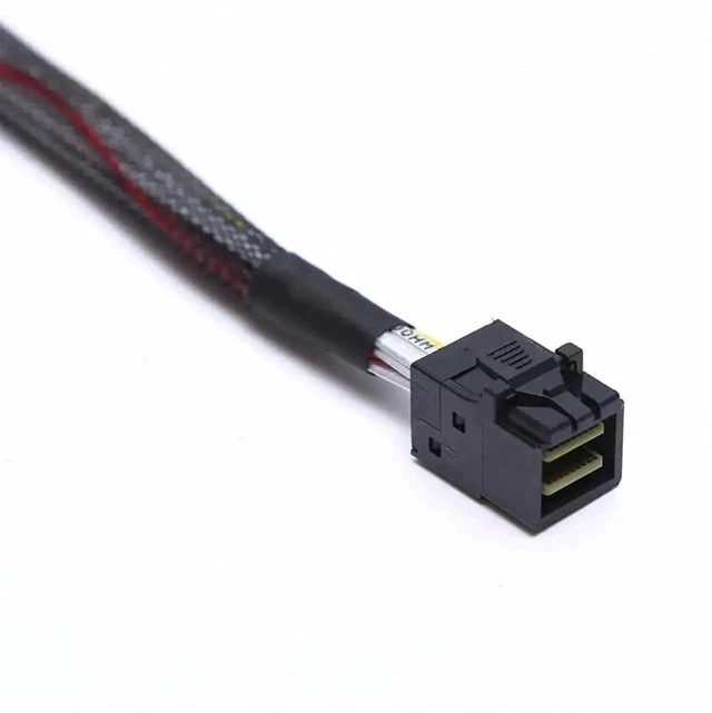 Alt view image 4 of 5 - 3.3FT/1M SFF-8643 Male to Male Internal Mini SAS HD Cable, 12Gbps Shielded Server Interconnect Wire for PCIe RAID Controller, NVMe Hot-Swap Backplane & SAS/SATA HDD SSD RAID Array