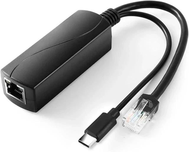 Main image of Type C PoE Splitter 5V 2.4A Output, IEEE 802.3af Standard 10, 100Mbps for Type C RJ45 Port Power Over Ethernet Type C Splitter Adapter