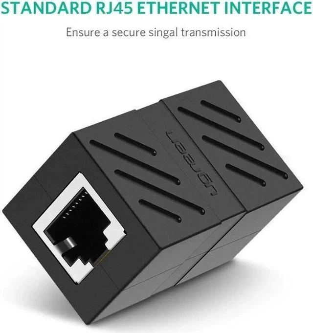 Main image of RJ45 Coupler In Line Coupler Cat7 Cat6 Cat5e Ethernet Cable Extender Adapter Female to Female (Black)