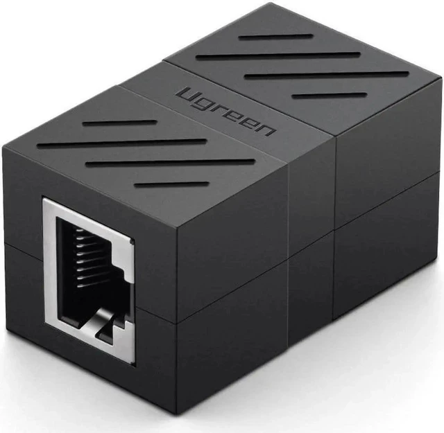 Alt view image 6 of 7 - RJ45 Coupler In Line Coupler Cat7 Cat6 Cat5e Ethernet Cable Extender Adapter Female to Female (Black)