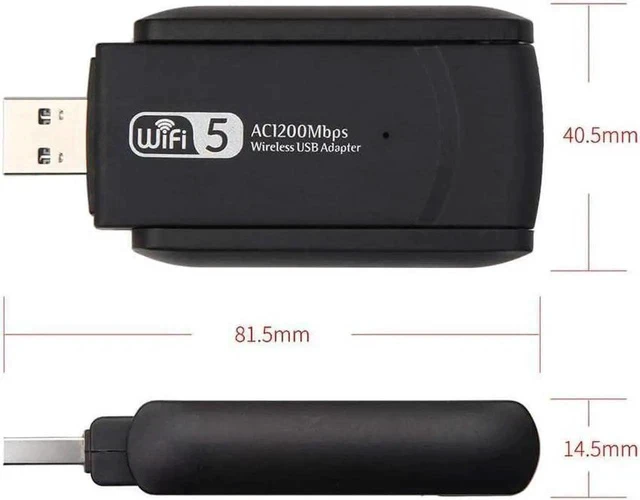 Alt view image 3 of 5 - 1200M Wireless Network Card Wireless WiFi Receiver usb3.0 Dual Antenna gigabit Dual-Band Wireless Network Card