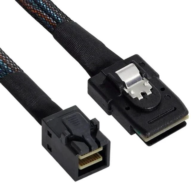 Alt view image 5 of 6 - 50cm SFF-8087 to SFF-8643 Internal Mini SAS Mixed Cable, 6Gbps/12Gbps Cross-Generation Server RAID Data Wire for RAID Controller, Storage Backplane & NAS Hard Drive Array